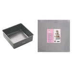 MasterClass 25 cm Deep Cake Tin with PFOA Non Stick and Loose Bottom, 1 mm Carbon Steel, 10 Inch Square Pan & Tala Square Cake Drum, 12x12 Inches (30cmx30cm) and 12mm Thickness