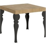 Itamoby - Table extensible 90x90/246 cm Chêne Paxon Nature Structure Anthracite