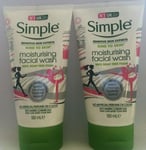 Simple Sensitive Skin Experts Moisturising  Facial Wash Duo 2 x 150ml NEW STOCK