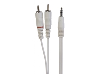 Connectech 3,5mm mini jack til phono kabel. 3m. Hvid