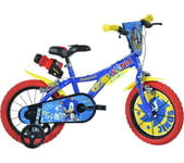 DINO BIKES Sonic The Hedgehog 16" Kids' Bicycle - Blue, Red & Yellow, Yellow,Red,Black,Blue
