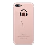 Coque Silicone IPHONE 11 Pro Max Casque Fun APPLE Ecouteurs Pomme Musique Transparente Protection Gel Souple - Neuf