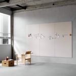 Glasskrivtavla Silk Wall - Matt yta, Färg Shy 120 - Gråbeige, Storlek B100 x H125 cm