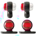 4 delar 12v-24v Universal Lastbil Släp Baklykta Sidomarkör Blinkers Ljus Lampa Små Ljus Kant Ljus Signal Ljus