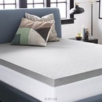 LUCID 3 pouces Surmatelas en mousse viscoélastique charbon de bambou - Queen