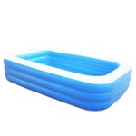 H.aetn 3-ring Above Ground Paddling Pools,Summer Blow Up Pool Kiddie Pools,Family Inflatable Pool Swimming Pool For Children Adult Blue 150x110x50cm