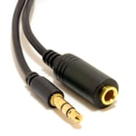 kenable Slimline PRO 3.5mm Jack to Stereo Jack Socket Headphone Extension Cable 1.5m [1.5 metres]