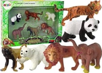 Leantoys 6 Figurer Vilda Djur Safari Tiger Apa Lejon Figur