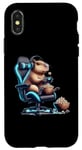 Coque pour iPhone X/XS Capybara Popcorn Animal Manette de jeu Casque Gamer