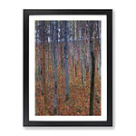 Beech Grove Forest Vol.1 By Gustav Klimt Classic Painting Framed Wall Art Print, Ready to Hang Picture for Living Room Bedroom Home Office Décor, Black A2 (64 x 46 cm)