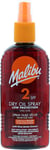 Malibu Sun SPF 2 Non-Greasy Dry Oil Spray for Tanning with Shea Butter Extract,