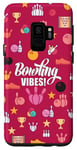 Galaxy S9 Bowling Vibes Strike Pins and Ball Pattern Girls or Women Case