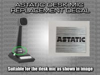 ASTATIC 1104c style Desk Mic cb radio mic microphone Decal Sticker self adhesive