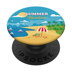 Summer Vacation Pop Mount Socket Palm Sun Beach Sea Relax PopSockets Grip and Stand for Phones and Tablets
