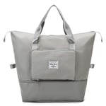 Hopfällbar resväska, stor kapacitet hopfällbar sport gym väska, lätt vattentät väska Holdall Tote Carry on Hand Luggage（ljusgrå） Gray
