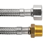Tuyau pour raccorder un robinet | 3/8 x 3/8 pouces x 2000 mm | Tuyau flexible | Tuyau de raccordement | Raccord de tuyau.