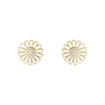 Georg Jensen DAISY Örhänge Silver guldpläterad diamanter WHITE ENAMEL 11 MM