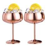 1X(Copper Coupe Champagne Glasses Set of 2 Stainless Steel Vintage Martini Cockt