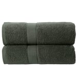 Todd Linens 2-Piece Bale Bath Sheet Gift Set – 500 GSM 100% Cotton Absorbent Bathroom Accessories (Grey)