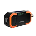 NBWS Emergency Solar Powered Radios Bluetooth Speaker, Portable AM/FM Radio with Led Flashlight Ipx6 Waterproof in Outdoor Weather, Hand Crank 5000mAh Power Bank, SOS Alarm and Compass