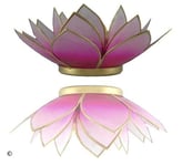 Trimontium tl12020g Porte-Bougie Chauffe-Plat en Forme d'une dreiblättrigen Lotus, Coquillage de Capiz, 14 x 14 x 8 cm, Blanc/Rose, 14 x 14 x 8 cm