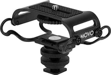 Movo SMM5-B Support antichoc universel pour microphone et enregistreur portable – Compatible avec Zoom H1n, H2n, H4n, H5, H6, Tascam DR-40x, DR-05x, DR-07x et autres avec une vis de montage de 6,35 mm