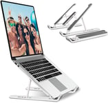 Laptop Stand - Adjustable Laptop Holder Anti-Slip Silicone Universal Lightweight Stand - Multi-Angle Laptop Stand Holder Compatible with MacBook Air, Dell, Samsung, Lenovo, Tablets Notebook (Silver)