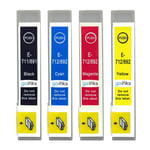 4 Ink Cartridges (Set) for Epson Stylus BX3450, DX4000, DX4050, DX7400, SX200