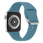 lopolike Compatible avec Apple Watch Band 38 mm pour femme/homme, bracelet de rechange en silicone souple pour Apple Watch Series 8/7/iWatch Series 8 7 6 5 4 3 2 1 SE, bleu denim, Denim BlueB, 38mm
