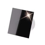 DOSPEL VERONI GLASS Ventilateur de salle de bain 100mm noir avec minuterie - Ventilateur d'extraction ultra silencieux à montage mural avec capteur d'humidité, 230V