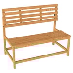 2-sits trädgårdsbänk i trä, väderbeständig bänk, UV-beständig trädgårdsmöbler med konvertibla ryggstöd, parkbänk 240 kg lastkapa