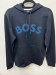 HUGO BOSS Hooded Sweater Dark Blue SOODY Cotton Blend Size XS HL 512