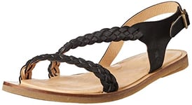 El Naturalista femme Sandale à lanières TULIP, dame Sandales,sandale,chaussure d'été,sandale d'été,confortable,plate,noir (BLACK /),41 EU / 8 UK