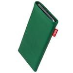 fitBAG Beat Green custom tailored sleeve for Apple iPhone 12 Pro Max/iPhone 13 Pro Max | Made in Germany | Fine nappa leather pouch case