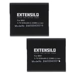 EXTENSILO 2x Batteries compatible avec Sony Cybershot DSC-T110, DSC-J10, DSC-QX10, DSC-QX100 appareil photo, reflex numérique (630mAh, 3,7V, Li-ion)