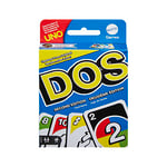 Mattel Games DOS Second Edition Family Card Game with Updated Rules for Kids and Adults, Game Night, Travel, Camping and Party, UNO Cards, HNN01
