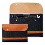 MacBook Sleeve for Pro 16 inch, Available Options: MacBook Air M2 Sleeve, Air M2 M1 Pro 13 Inch 14, 13.3" 2021 2022 Laptop Bag Made of Hight Quality Full Grain Leather and Natural Merino Wool Felt