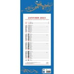 Bouchut Calendrier mensuel sur plaque - 19 x 42 cm bleu