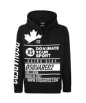 Dsquared2 Mens Dominate Your Sport Oversize Black Hoodie Cotton - Size X-Large