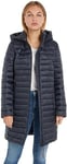 Tommy Hilfiger Women's Logo Down Coat Winter, Blue (Desert Sky), XS