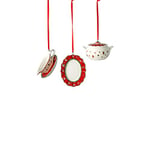 Villeroy & Boch - Toy’s Delight Decoration Ornements Plats de Service, 3 pièces, Ensemble de suspensions élégantes pour Le Sapin de Noël, Porcelaine, Multicolore, 3 x 6 cm