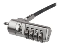 Startech.Com 2 M (6,5 Fot) Laptop Cable Lock, 4-Siffrig Kombination Laptop/Desktop Security Cable Lock För K-Slot-Enheter/Datorer/Monitorer, Portable Anti-Theft Vinyl Coated Steel Cable Lock - K Slot Laptop Lock (Ltlock4d) - Security Cable Lock - 2