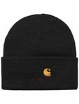 Carhartt WIP American Script Beanie Hat - Black Size: ONE SIZE, Colour: Black
