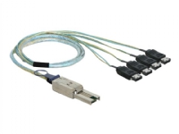 Delock - SATA/SAS-kabel - 4-spors - eSATA (hunn) til 26-pin 4x Shielded Mini MultiLane SAS (SFF-8088) (hann) - 1 m