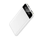 For Smartphone Portable Mini Power Bank 10000Mah Fast Charging External Backup Battery Smartphone Power Bank,White