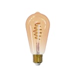 Airam Airam Smarte Hjem Filament LED Edison lyspære amber, ST64, spiral E27, 6W
