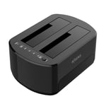 AISENS - ASDS-D03B - Station d'accueil Double Baie Asds-D03B SATA 2.5/3.5 A USB 3.0/3.1 Gen1, Clone, Noir