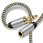 3.5mm Male to Female Audio Cable 20M, Hanprmeee 3.5mm Male to Female Stereo Jack Cord for Phones, Headphones,Home/Car Stereos and More(20M/65Ft)