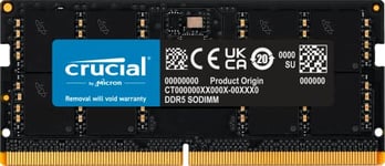 Crucial RAM 8Go DDR5 5600MHz (ou 5200MHz ou 4800MHz) Mémoire pour Ordinateur Portable CT8G56C46S5