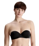 Calvin Klein Womens 000QF5677E Invisibles Strapless Push Up Bra - Black Elastane - Size 32DD